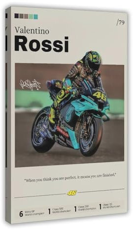 GJHTQLP Valentino Rossi Leinwand-Poster, Schlafzimmerdekoration, Landschaft, Büro, Raumdekoration, Geschenk, 40 x 60 cm, 2 Stück