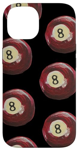 Red 8 Billiard Ball Watercolor Aesthetic Case for iPhone 14
