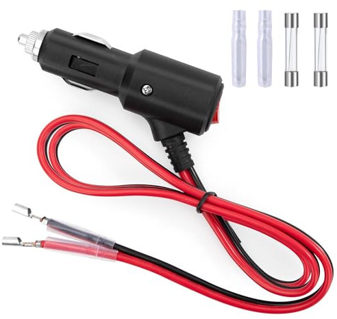 GUNGY Zigarettenanzünder Stecker mit Schalter 12 V/24 V Autostecker mit 1M Verlängerungskabel 14AWG Zigarettenanzünder Steckerkabel mit Sicherung 15A für Auto LKW Wohnmobil