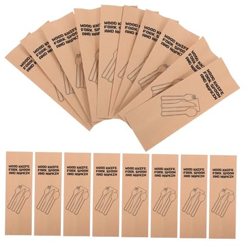Alipis Elegantes Fundas para De Boda 100 Unidades Soportes para Utensilios Envoltorios para para Fiestas Organizadores De Vajilla De Papel Ecológicos