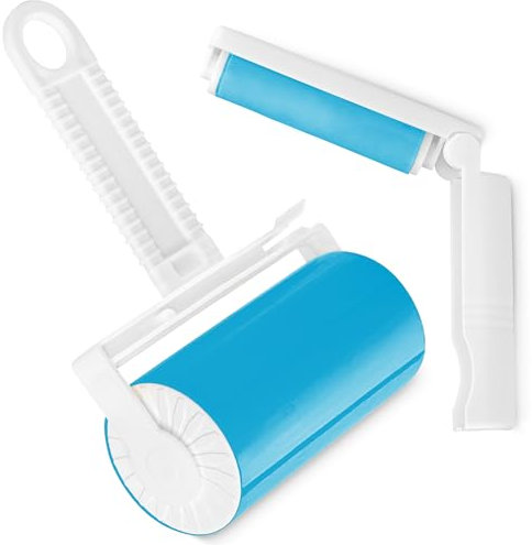 TULMERO Silikon Fusselrolle Wiederverwendbar - Fusselrollen Tierhaare Set - Große und Kleine Reise- Abwaschbare Fusselroller - Waschbar Lint Roller für Haustierhaar, Kleidung und Möbel