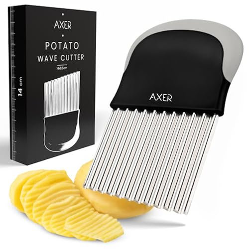 Axer Tagliapatate Ondulate in Acciaio Inossidabile - Coltello Ondulato per Verdure - Taglia Verdure e Frutta per Bambini e Adulti - Taglia Patate Fritte - Vegetable Cutter - French Fries Cutter