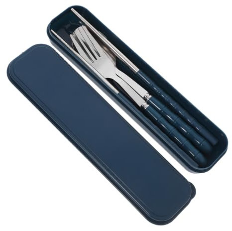 Ciieeo Portable Stainless Steel Cutlery Set Fork Spoon and Chopsticks Elegant Case for Outdoor Dining School and Office Use Reliable Kitchen Accessories