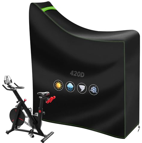 YedZen Abdeckung für Heimtrainer, 420D Oxford PU Universal Fahrradabdeckung Wasserdicht mit Kordelzug＆Reflektierender Griff, Schwerlast Anti-UV Abdeckplane für Hometrainer