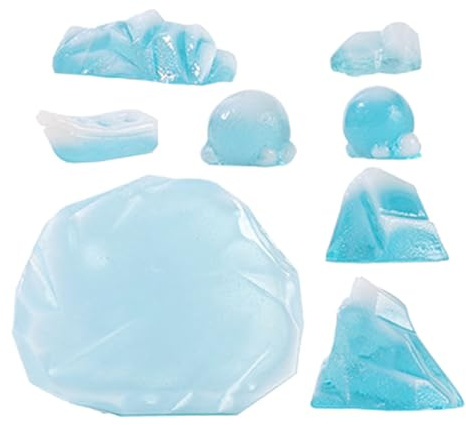 Veemoon Mini 8stücke Teiliges Nordpol Eisschollen Modellset Für DIY Heimatdeko Und Kuchendekoration Flexible Anordnung Kreative Kombinationen Realistische Miniatur-Artic Landschaftsfiguren