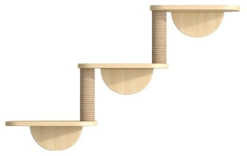 Bosiyrggrl Cat Hammock Climbing Frame, Ladder Climbing Frame, Small Solid Wood Cat Climbing Frame,Three-Layer