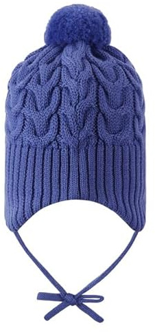 Reima Beanie Paljakka (5300035C-5660) Kinder-Wintermütze aus Merinowolle mit Bommel, violett, warm, atmungsaktiv, elastisch 52