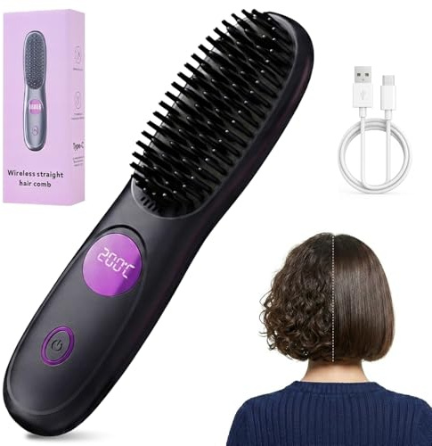 Cefryna Stylingbürste für kurze Haare - Kompakte Rundbürste für Pixie & Bob mit Volumen, kabellos & schonend in 2 Min. gestylt