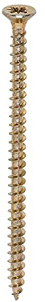 TIMCO Solo Chipboard & Woodscrews - Gold - 4.0 x 70 - Box of 200 - A Single Thread woodscrew mainly Used in Various Types of Timber and Man-Made Boards or into Masonry with The use of Plastic Plug