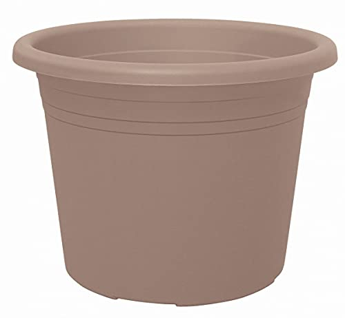 Geli Cylindro Thermo-Blumentopf, rund, aus Kunststoff, Taupe 40, 30 cm