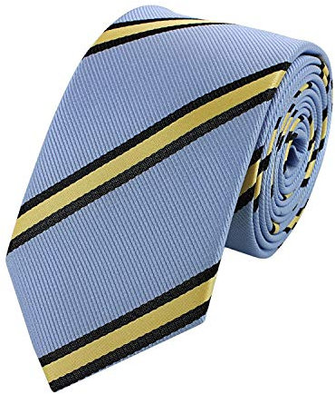 Fabio Farini - Elegante Herren Krawatten gestreift 6cm/8cm Breite - Männer Schlips als Geschenk oder Anlässe hellblau pastellgelb schwarz 8cm
