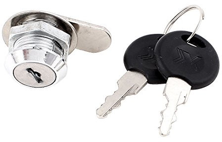 sourcing map Panneau 18 mm Filetage Sûr Boîte à outils armoire tubulaire quart tour Caméra avec 2 clés