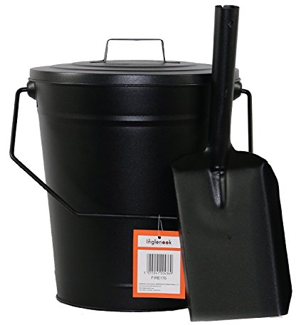 Metal Bucket with Lid & Fire Shovel by Inglenook