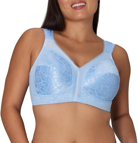 PLAYTEX Womens 18 Hour Comfort-strap Wireless Bra, Full-coverage With 4-way Trusupport, Single & 2-pack Bras, Zen Blue, 38DD US