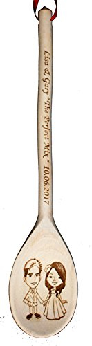 GPG Ltd BESPOKE PERSONALISED WEDDING CELEBRATION BEECH WOOD SPOON