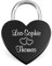 LIEBESSCHLOSS-FACTORY™ Cadenas d'amour amoureux Noir en forme de cœur avec gravure personnalisée, coffret cadeau GRATUIT et beaucoup plus… concevez-vous maintenant!