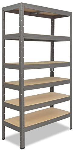 shelfplaza® 200x45x30cm PROFI Schwerlastregal grau/Metallregal mit 6 Böden à 166kg Tragkraft/Kellerregal Metall, Garagenregal, Werkstattregal oder Regal Lagerregal/Steckregal Metall