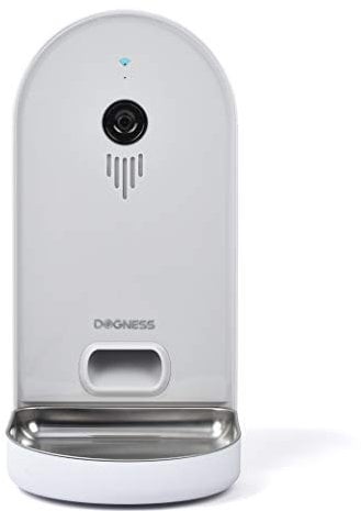DOGNESS Smart CAM - Comedero automático con cámara, micrófono y Altavoz, Control de Aplicaciones, Color Gris