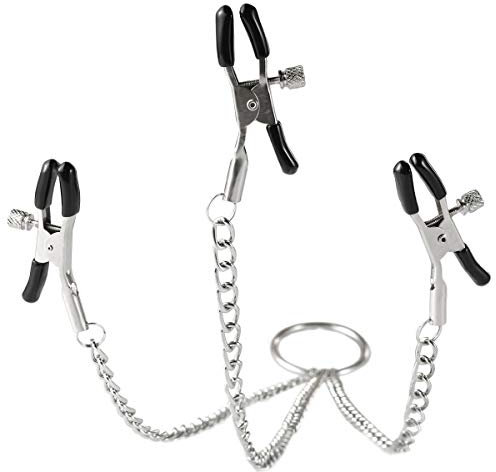 Nippelklemmen Nipple Clamps und Metallkette Klitoris Clip,Erotik SM Sexspielzeug Für Frauen und Männer