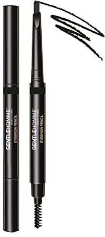 Gentlehomme Herren Augenbrauenstift Wasserfest 2-in-1 Wasserfester Augenbrauenpinsel für Männer, Ultradünn & Präzise (Black)