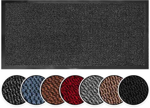 BLADO Washable Door Mats Indoor & Outdoor - Non-Slippery Heavy Duty - Stylish & Large Rubber - Perfect Dust Grabbing Doormats (Anthracite, 60cm x 180cm)