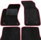 moto-MOLTICO Fußmatten Auto - Velours Autoteppiche passend für Audi A4 B9 A5 II Sportback - 4-teiliges Set - Schwarze Automatten mit Roten Ziernähten