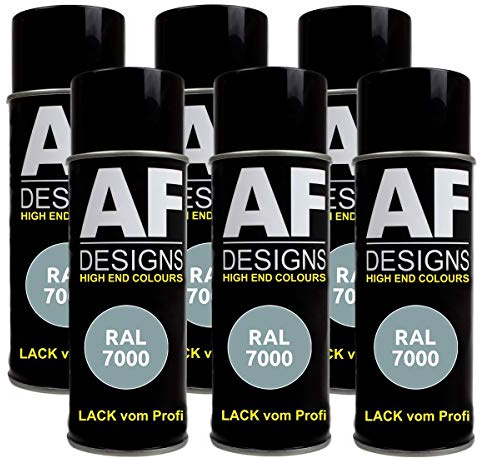 Lot de 6 bombes de peinture RAL 7000 FEHGRAU mat
