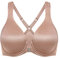 Delimira Women's Front Fastening Bras Plunge Plus Size Underwired Racer Back Unlined T Shirt Bra Pearl Champagne 40D