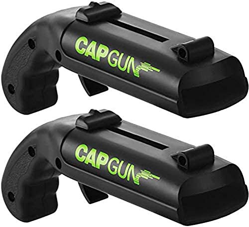 Capgun Flaschenöffner Pistole, Cap Gun Firing Cap Opener [Startstrecke 5-6m/ Größe: 13x5x4 cm] Bierdeckel Pistole - Cap Gun Flaschenöffner Original (Schwarz, 2)