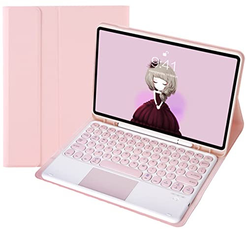 ZOMUN Funda de teclado para iPad Air 2019 10.5 pulgadas (iPad Air 3) / iPad Pro 10.5, teclado Bluetooth inalámbrico, desmontable, Trackpad, suave TPU cubierta trasera, con soporte para lápiz