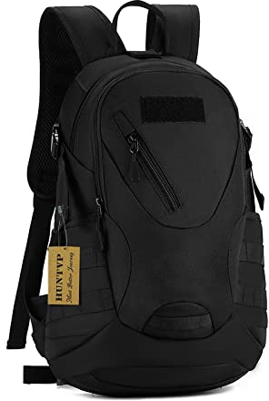 HUNTVP Militärischer MOLLE-Rucksack, Ausrüstung, taktischer Assault Pack, Schultasche, 20 l für Jagd, Camping, Trekking, Reisen, Schwarz, 20L US