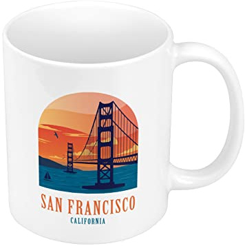 Tasse San Francisco California Brücke Golden Gate Illustration USA