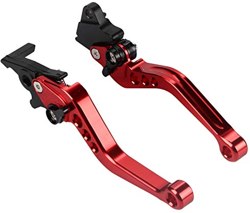 Ejoyous 1 Paar Motorrad Kupplung Bremshebel Griff, 22 mm 7/8 CNC Kupplungshebel Aluminium Trommelbremshebelgriff Bremspumpengriffe Motorradkupplungs (rot)