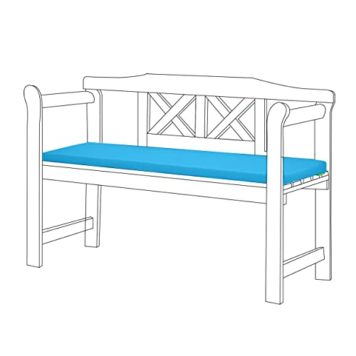 Gardenista Bankauflage 117x39 cm Stuhlkissen mit abnehmbarem Bezug Bankkissen Bankpolster Polsterauflage Auflage für Gartenbank Sitzkissen Outdoor & Indoor, sitzpolster Bank(Türkis)