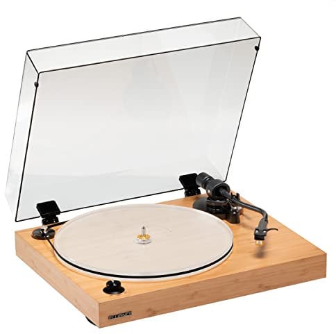 Fluance RT85N Reference High Fidelity Vinyl Turntable Record Player with Nagaoka MP-110 Cartridge Acrylic Platter Speed Control Motor High Mass MDF Wood Plinth Vibration Isolation Feet - Lucky Bamboo