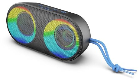 RYGHT – TOOGO M – R481313 – Enceinte Outdoor sans Fil avec LED RDB – 7H d’autonomie, 9 Modes RGB, Micro intégré et Assistant Vocal – Résistant à l’Eau IPX6, Double appairage – Noir