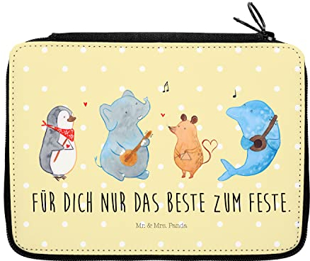 Mr. & Mrs. Panda Federmappe Big Band - Geschenk, Maus, Federmappe Einschulung, Musik, Gute Laune, Gitarre, Schule, Delfin, Tiere, Bestückte