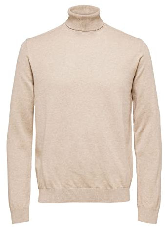 SELETED HOMME Men's SLHBERG ROLL Neck B NOOS Pullover, Kelp/Detail:Melange, M