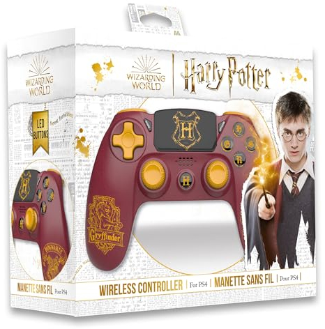 Freaks And Geeks Wizarding World Harry Potter 140119 Wireless Bluetooth Controller for Playstation PS4, Gryffindor, Red