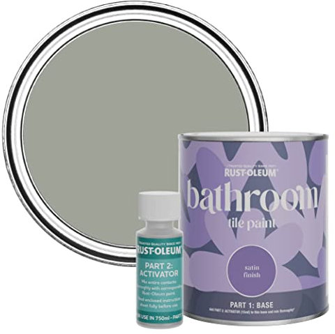 Rust-Oleum Green Water-Resistant Bathroom Tile Paint in Satin Finish - Tea Leaf 750ml