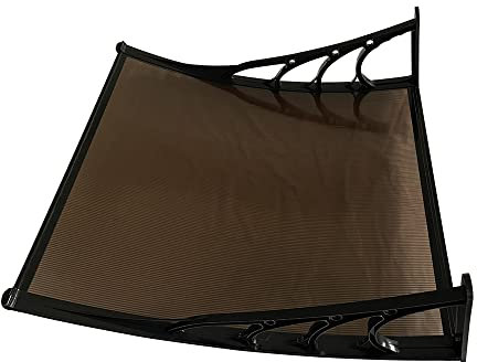 Front Door Canopy Awning Shelter Roof Front Back Porch Outdoor Shade Patio Rain Cover,Brown
