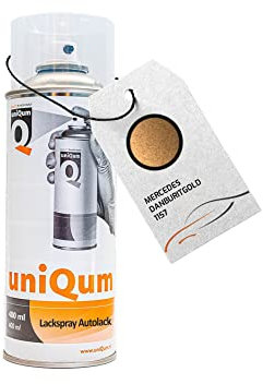 uniQum Autolack Spraydose fürs Auto für MERCEDES DANBURITGOLD 1157 Autolack Reparatur 400 ml