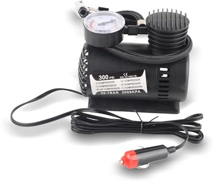 flexman Car Air Pump, Dial Design 3D Heat Dissipation 12V Automobile Cigarette Lighter Plug Electricity, Scratch Resistant Mini Portable Tire Pump for Automobile, Motorcycle