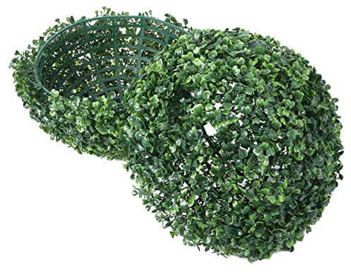 Luxshiny Kunstpflanze-Topiary-Kugel Künstlicher Buchsbaum Grün Runde Hängende Kugeln Kunststoff-Graskugel Dekorative Gartenkugeln Für Veranda Hinterhof Balkon Hochzeitsdekoration 36 cm