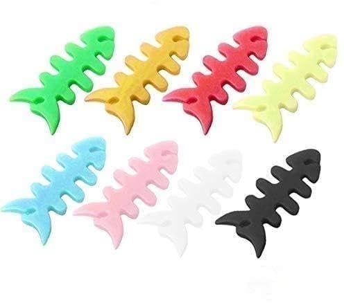 5PCS Fish Bone Earphone Cable Winder Cord Organizer for Phone Tablet Cable Mouse Computer Headphone tie,Hook-and Hook Straps Hook Magnet Organizer Power Organizer,Cable Organizer Ties,USB Ties