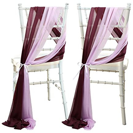 MOTUZP 16pcs Gang Dekorationen Hochzeit Zeremonie Ais Brautdusche Stuhl Dekorationen [Rot-Rosa] Vorhänge Dekoration, Hochzeit Stuhlhussen für Par