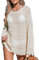 CUPSHE Women's Swimsuit Cover Up Bathing Suit Crochet Summer Swimwear Knit Pullover Beach Dress Off-White S