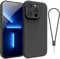 Andwing For iPhone 13 Pro Case Silicone Case Soft Ultra Phone Case Slim Protective Shockproof Cover Scratch-Resistant Microfiber Lining, 6.1 Matte Black