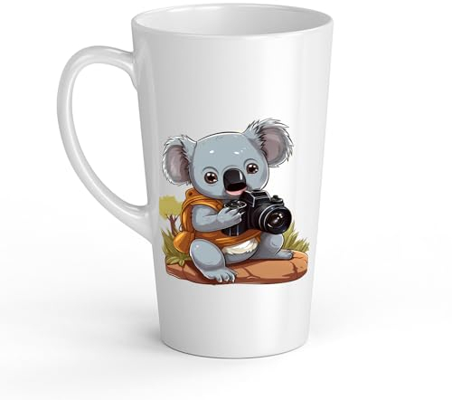 Dropful Koala Kinderbecher in weißer Keramik - Große 483 ml, Perfekt für heiße Schokolade oder Milch, Spaß und einfach zu bedienen