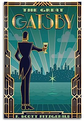 ONZS The Great Gatsby Poster, klassisches Film- und Fernsehposter, Album, Poster, Jugendzimmer, Wanddekoration, 40 x 60 cm, ungerahmter Stil